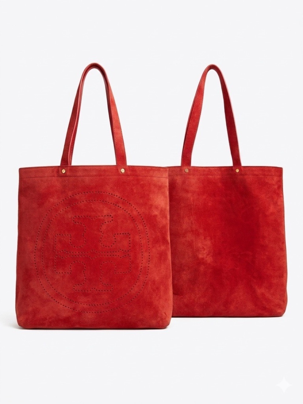 Tory Burch Marion Suede Tote Bag Red Large